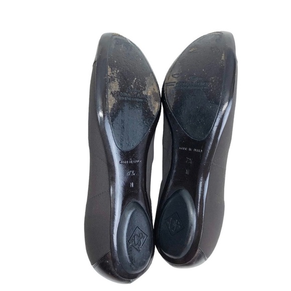 Donald J Pliner Couture Halo Ballet Flats Chocolate Brown Cap Toe Bronze 7.5N - Picture 6 of 7
